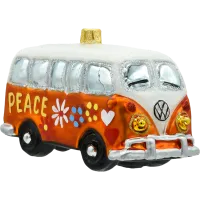 Bombka choinkowa szklana: Samochód van hippie: pomarańczowy