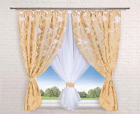 Firana 300x160, 3 tuby, beżowo-biała