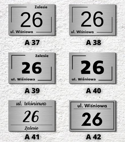 TABLICZKA TABLICA ADRESOWA NUMER DOMU ALUMINIOWA NAZWA NR ULICY ADRES 30X20 na Arena.pl