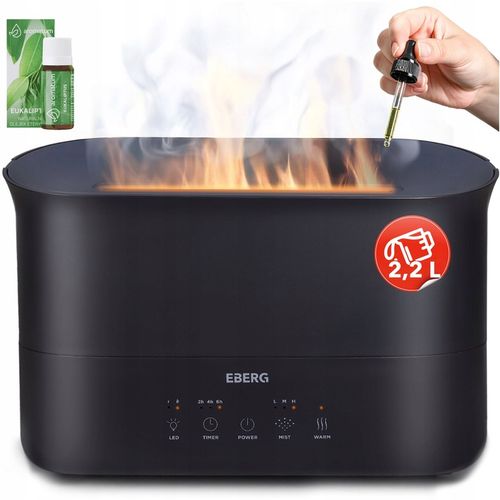 Nawilżacz powietrza EBERG LUMO 2,2l aromaterapia kominek 3D efekt na Arena.pl