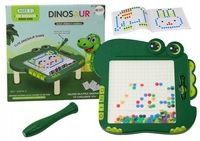 EDUKACYJNA UKŁADANKA MAGNETYCZNA TABLICA DINOZAUR KORALIKI MOZAIKA SZABLONY