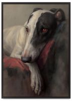 Plakat portret z psem w ramie 21x30 cm w czarnej ramie