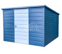 Schowek -  Domek Ogrodowy 3x3m Drzwi Antracyt Biały Dach Spad w tył TS655