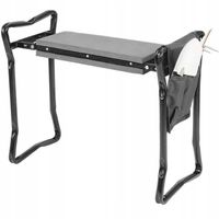 TABORET OGRODOWY KLĘCZNIK KRZESŁO DO OGRODU SKŁADANE MOCNE 3w1 CZARNY