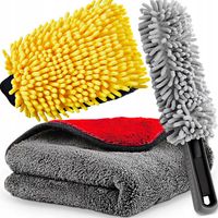 Zestaw Do Mycia Czyszczenia Osuszania Ręcznik Rękawica Szczotka Felg Auta