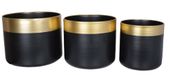 Kpl. 3 donic metalowych czarnych ze złotym rantem