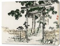Obraz 90x70cm Shrine Gate, Kōno Bairei Japoński Vintage do Salonu