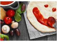 70X50CM OBRAZ WESOŁE CIASTO PIZZY ŚCIAN