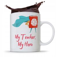 Kubek Prezent Dzień Nauczyciela My Teacher My Hero Z Nadrukiem Ze Zdjęciem