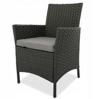 Meble ogrodowe rattanowe FOTEL Classic CZARNY Grafitowy SOLIDNA KONSTRUKCJA