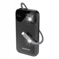Powerbank K31 10000 mAh 22.5W PD z wbudowanym kablem - czarny