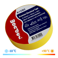 WONDER TAŚMA K1XB0 0,15mm/19mm/20m ŻÓŁTA, PREMIUM VDE MROZOODPORNA MOCNA