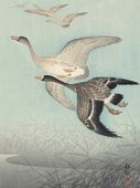Plakat 75x100cm Great Geese in Flight, Koson Japoński Vintage do Salonu