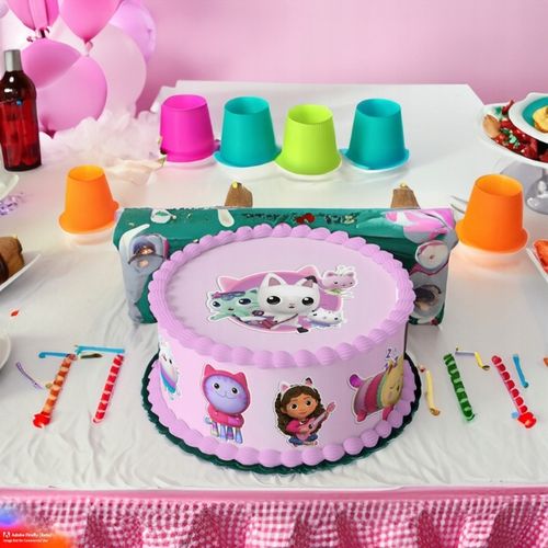 Jadalne Dekoracja KOCI DOMEK GABI Z OPŁATKA CUKROWEGO 10 ELEMENTÓW-WYCIĘTE na Arena.pl