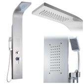 Panel prysznic bateria deszczownica hydromasaż zestaw prysznicowy srebrny