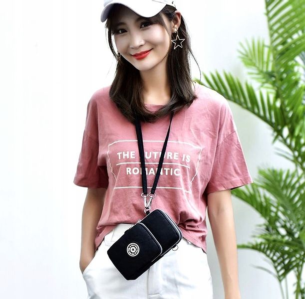 Torebka saszetka Czarna na telefon Samsung Iphone  T36_B_Czarny zdjęcie 3