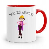 Kubek Czerwony Architekta Najlepszy Architekt Z Nadrukiem Ze Zdjęciem
