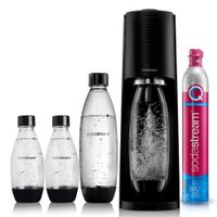 saturator sodastream terra czarny + 3 butelki 1l/ 0,5l + nabój z gazem co2