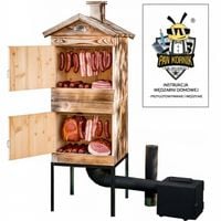 WĘDZARNIA DREWNIANA WĘDZARNIA OGRODOWA - DUŻE PALENISKO ZESTAW