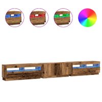 Szafka pod TV z oświetleniem LED, stare drewno, 300x35x40 cm
