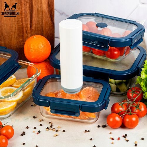 ZESTAW 4 sztuki pojemniki szklane lunchbox próżniowe do żywności + na Arena.pl
