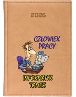 KALENDARZ A5 2026 DZIENNY KSIĄŻKOWY Z NADRUKIEM DLA INFORMATYKA + IMIĘ