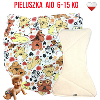 Pieluszka Wielorazowa AIO Kieszonka bambus MISIE  NappiMe