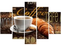 105CM 150CM OBRAZ 5 ELEM PORANNA KAWA DRUK