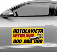Magnes na samochód reklama magnetyczna 60x30 cm AUTOLAWETA WYNAJEM