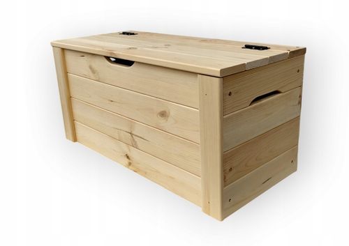 Skrzynia Kufer drewniany XL 80x37x40 ławka pojemnik ze schowkiem na Arena.pl