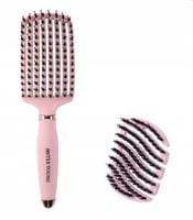 Zestaw szczotka do włosów z włosiem z dzika i mała do torebki różowa