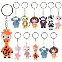 Brelok, breloczek do kluczy gumowy Zwierzęta 12szt