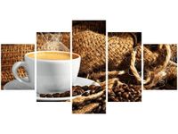80CM 150CM OBRAZ 5 ELEM FILIŻANKA KAWY ŚCIENNY