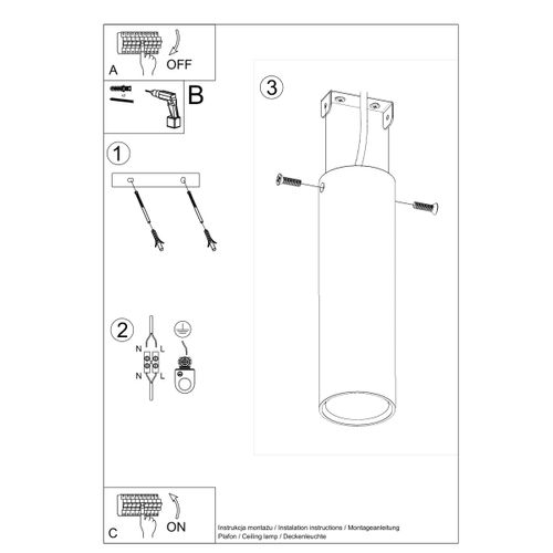 Plafon LAGOS 20 czarny na Arena.pl