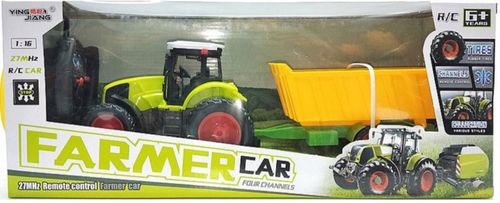 DUŻY TRAKTOR ZDALNIE STEROWANY Z PRZYCZEPĄ RC CIĄGNIK 39cm ładowanie USB na Arena.pl