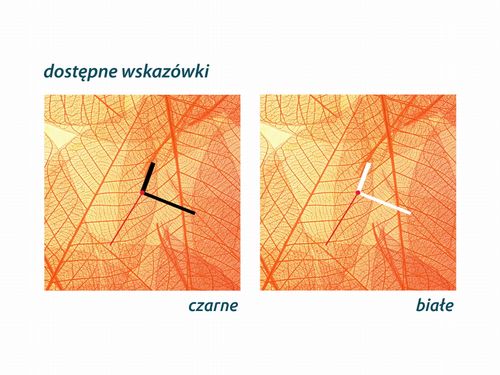 ZEGAR SZKLANY ROMB - Pomarańczowe liście na Arena.pl