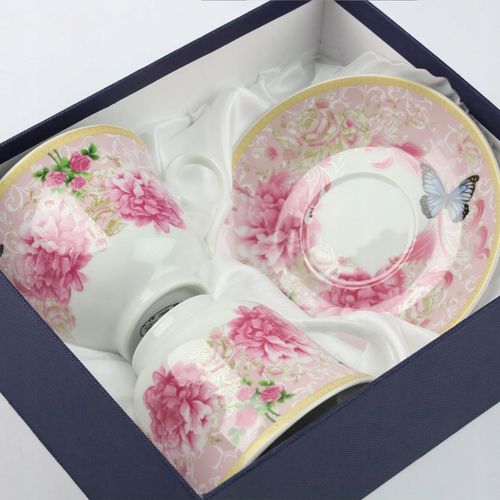 KPL FILIŻANEK PORCELANOWYCH ZE SPODKAMI 2 SZT NA KAWĘ HERBATĘ 250 ML na Arena.pl