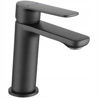 CUBIC bateria umywalkowa stojąca czarna black KVADRATO MODERN + korek