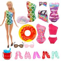 UBRANKA DLA LALEK + AKCESORIA PLAŻOWE ZESTAW XL