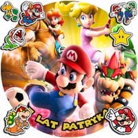 OPŁATEK NA TORT 20CM - SUPER MARIO BROS + IMIĘ + GRATIS! 15CM 18CM