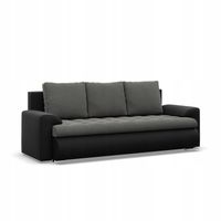 KANAPA FORESTA VELVET SKÓRA SZARO CZARNA Rozkładana Wygodna Funkcja Spania