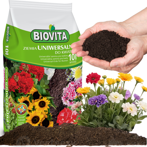 BIO6 ZIEMIA UNIWERSALNA 10L DO KWIATÓW ROŚLIN ZIELONYCH BIOVITA na Arena.pl