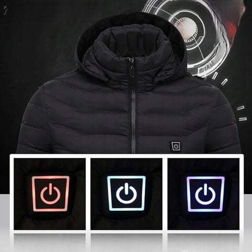 Kurtka Podgrzewana 21 Stref Na USB Zimowa Ogrzewana Ciepła Czarna Długa XL na Arena.pl