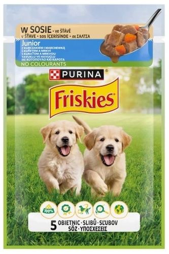 Friskies Dog Junior Kurczak I Marchewka W Sosie Saszetka 85G na Arena.pl