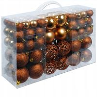 BOMBKI CHOINKOWE 6/4/3cm 100SZT ZESTAW BRĄZOWY