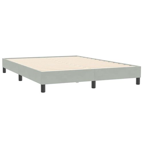 Łóżko Box Spring bez materaca Jasnoszary 160x210 cm Aksamit na Arena.pl