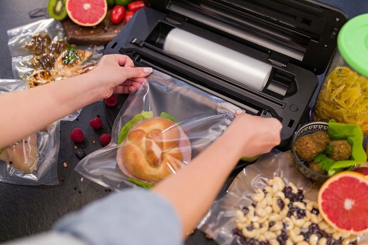 Zgrzewarka próżniowa Pakowarka żywności Automatyczna Roczny zapas folii 26m zdjęcie 16