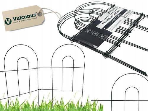 Metalowy Płotek Ogrodowy 61x305cm Ogrodzeniowy Płot Mały Niski Dekoracyjne na Arena.pl