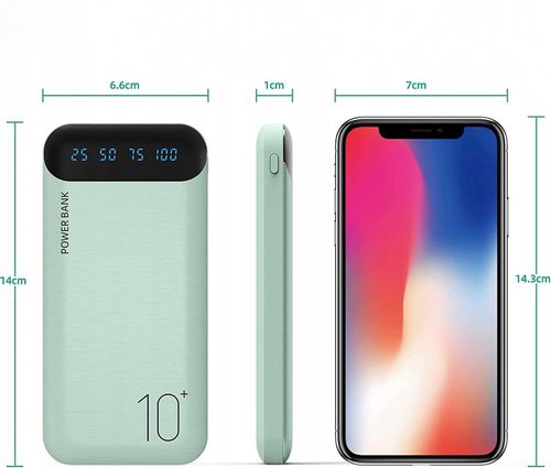 POWERBANK 10000mAh 2,4A 2×USB/USB-C SZYBKI WYDAJNY POWER BANK LED ZIELONY na Arena.pl