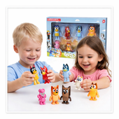 Figurki Bluey 8 sztuk | Zestaw figurek dla dzieci | Wysokość 7–10 cm | Bajka Bluey